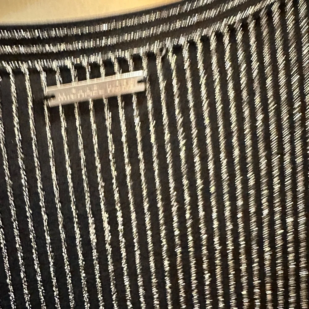 Michael Kors Silver and Black Cold Shoulder Top NWT